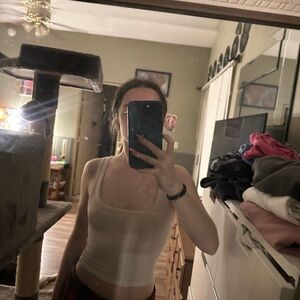 SKIMS Cotton Ribbed Tank - BONE , SIZE XS